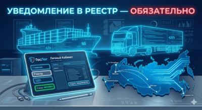 Уведомление в реестр экспедиторов